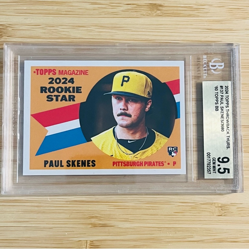 PAUL SKENES 2024 Topps Throwback Thursday 1960 Rookie RC Graded BGS 9.5 Gem Mint